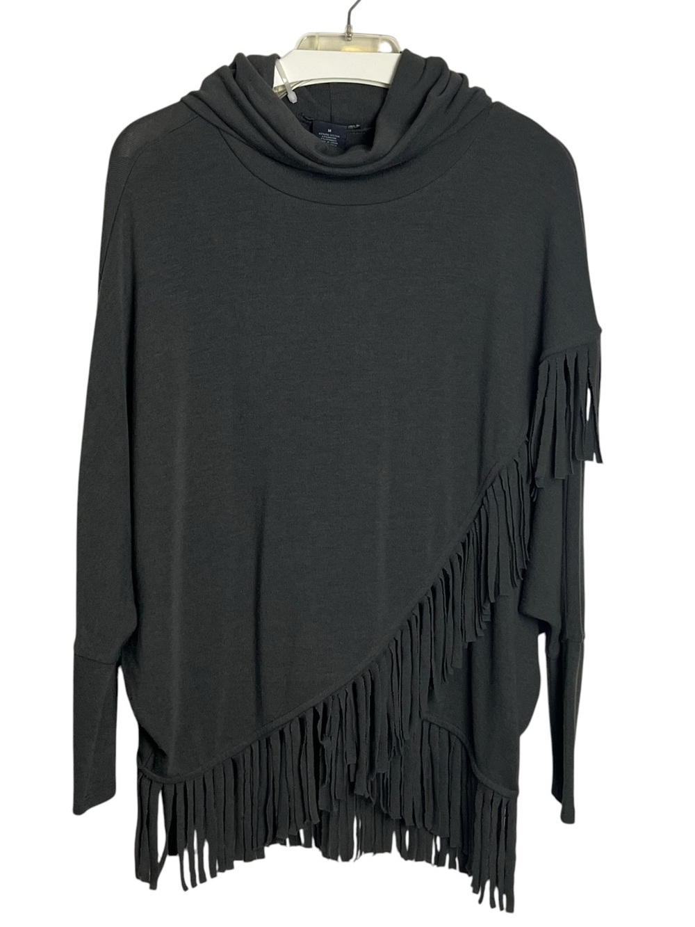 CHELSEA & THEODORE Fringe Cowl Wrap Sweater